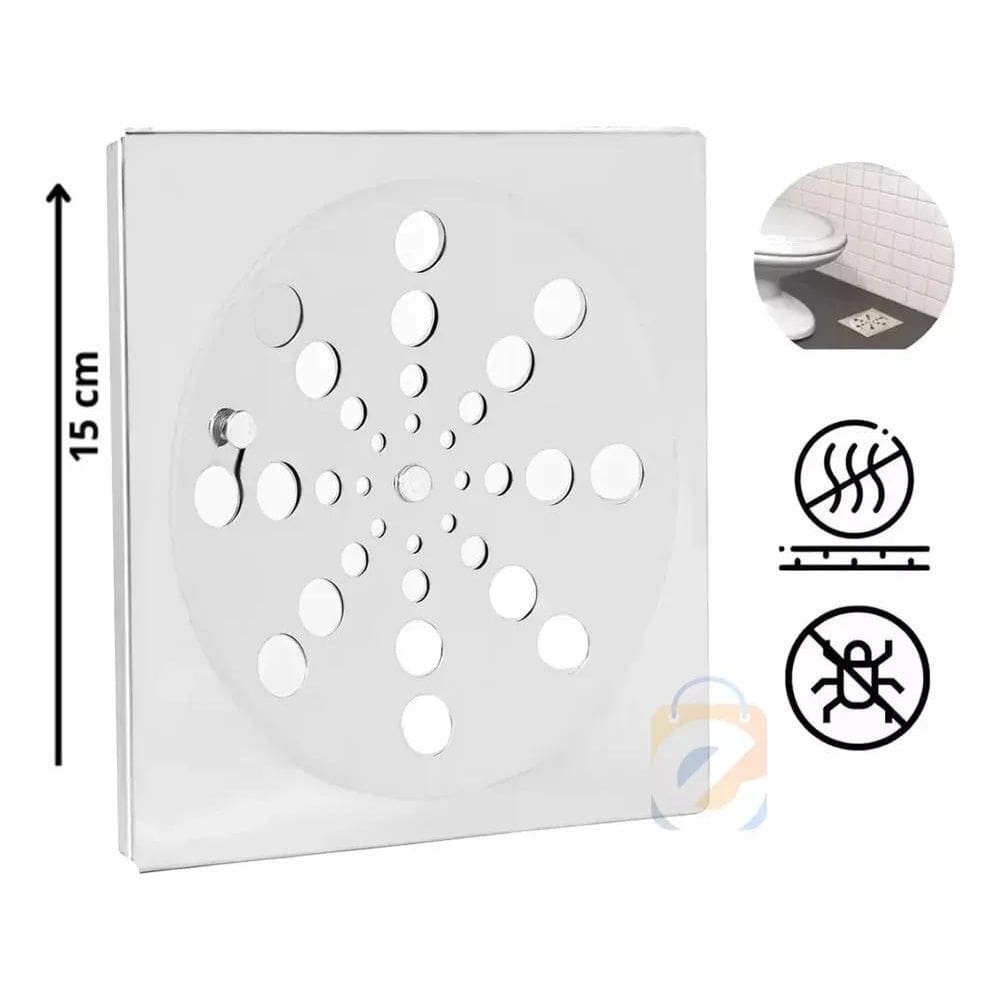 3X Grelha Ralo Quadrada 15X15 Rotativa Com Fecho Abre E Fech