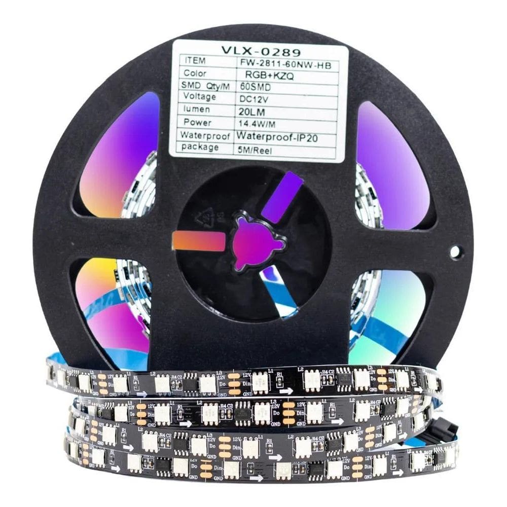 Fita Led Ws2811 Endereçável 5 Metros 300 Leds 12V Ip20 Vlx L