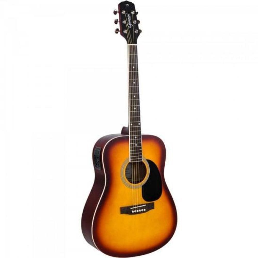 Violão Eletroacustico Dreadnought Folk Aco Gd-1 Tobacco Sunburst Giannini