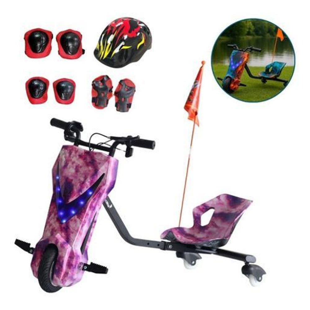 Triciclo Drift Elétrico 250W Com Kit De Proteção Bw229