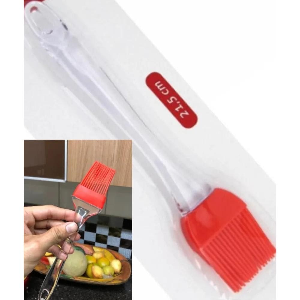 5X Pincel Culinário De Silicone Untar Confeitar Vermelho 22C