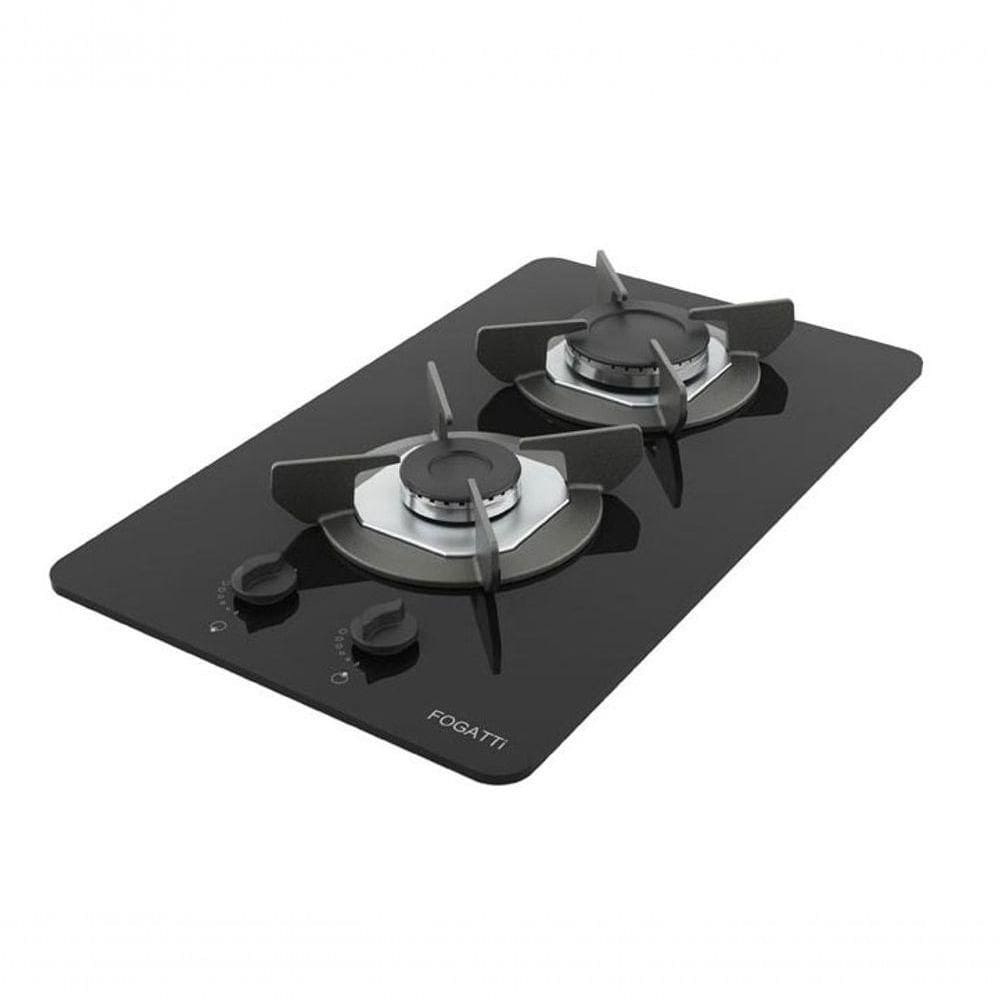 Fogão Cooktop 2 Bocas Mesa Em Vidro Safe Ferro Fundido Fogatti Bivolt