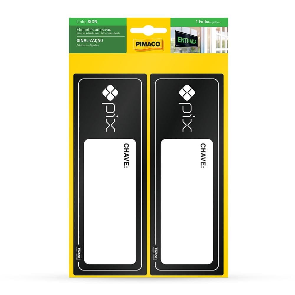 Etiqueta sinalização Pix 6,7x18,5cm - Pimaco