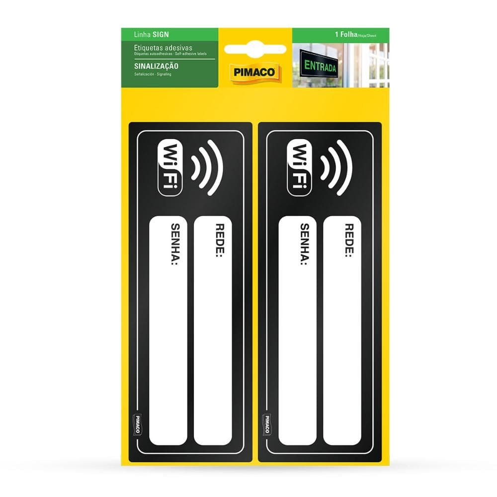 Etiqueta sinalização Wifi 6,7x18,5cm - Pimaco