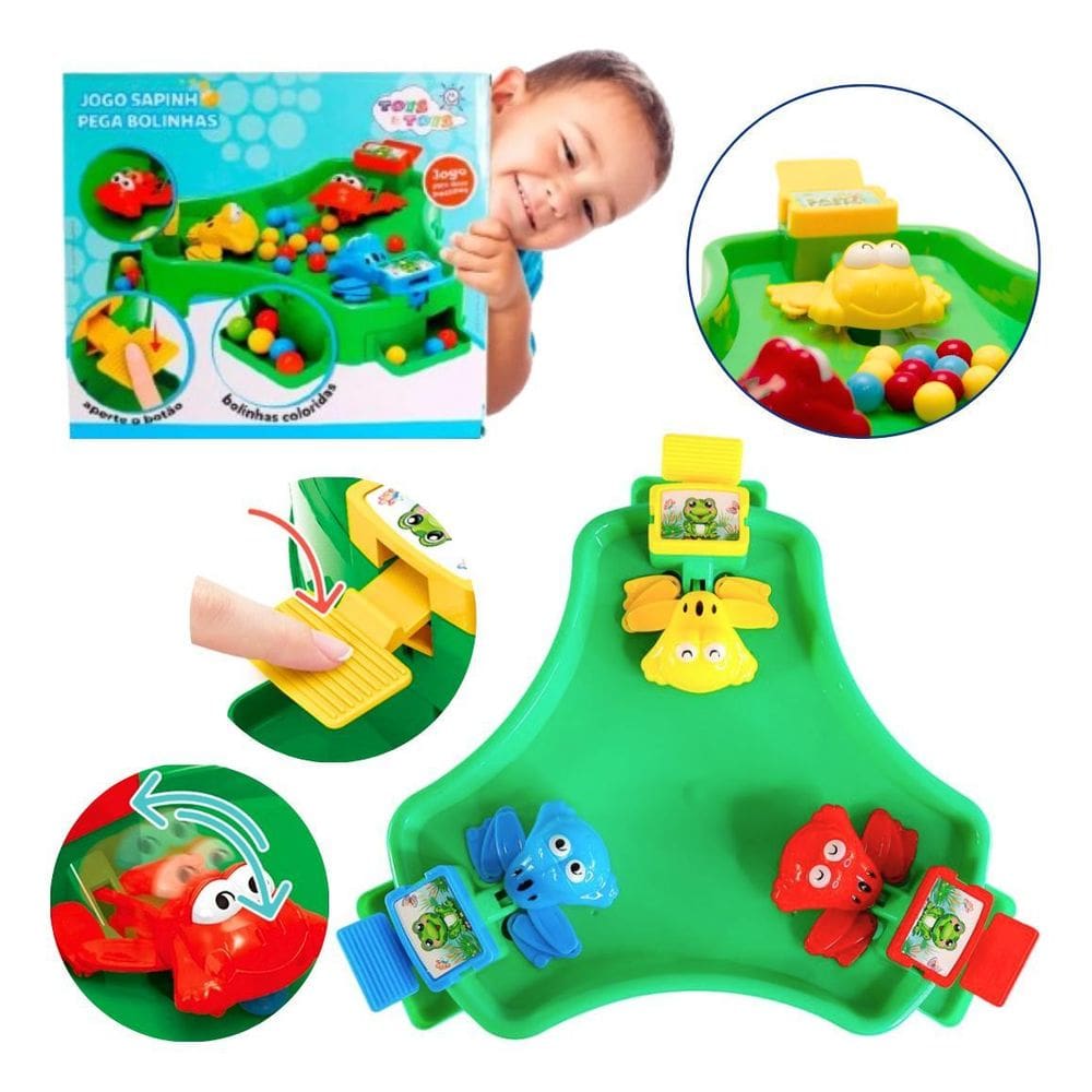 Jogo Brinquedo Infantil Sapinho Pega Bolinhas Diversão