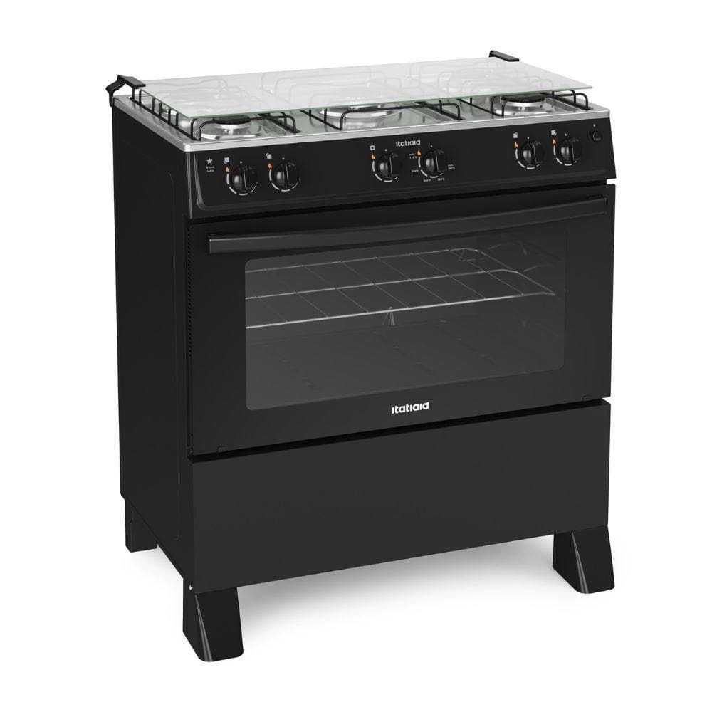 Fogão Itatiaia 5 Bocas Automático Star New Preto Bivolt
