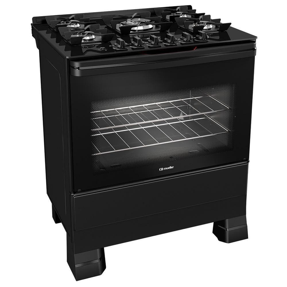 Fogão Mueller 5 Bocas Com Tripla Chama E Acendimento Automático MFV5BF Preto Bivolt