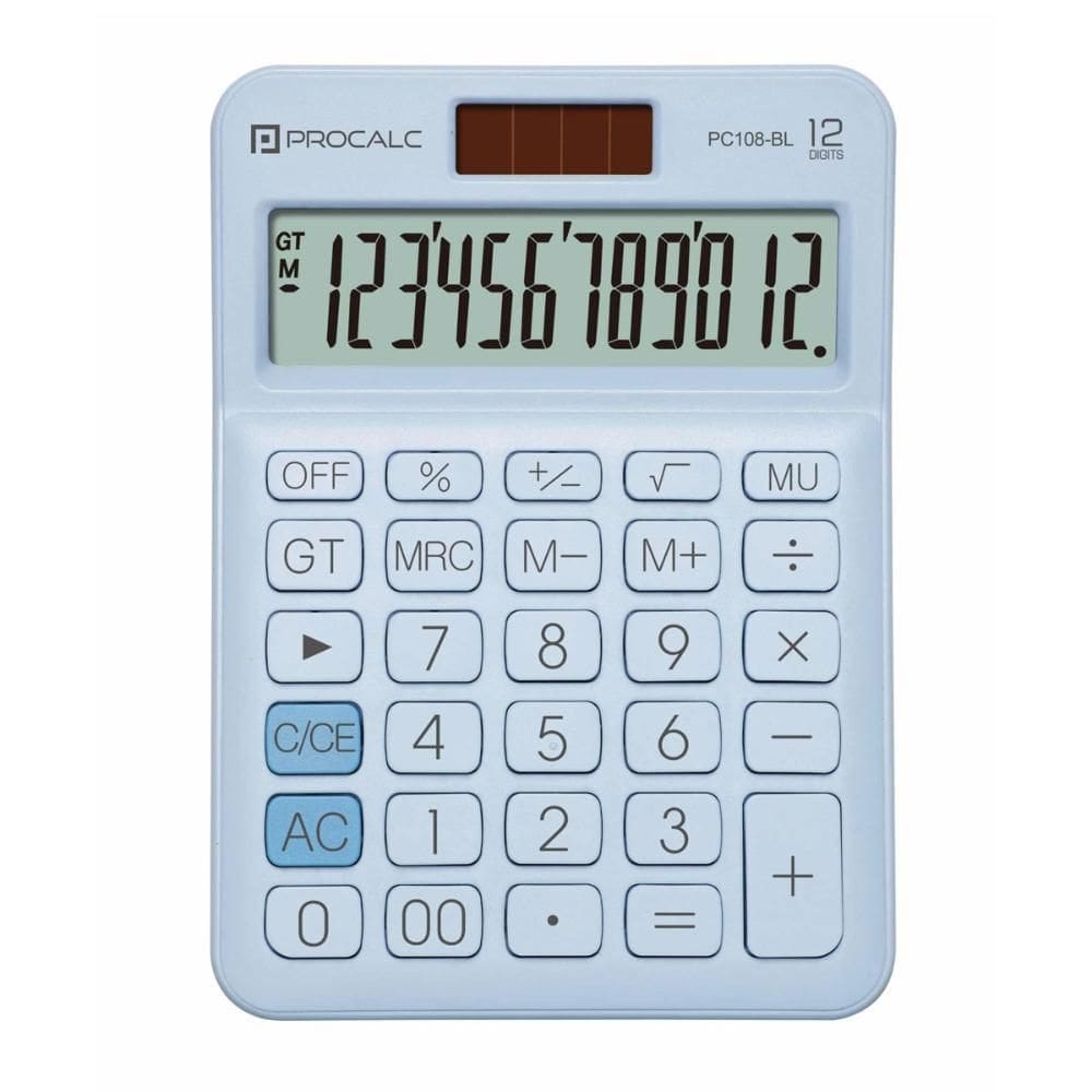 Calculadora de mesa 12 dígitos PC108-BL - Procalc