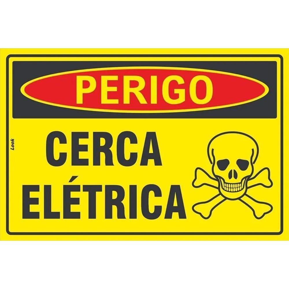 5X Placa Alerta Sinalização Cerca Elétrica Eletrificada Cuid