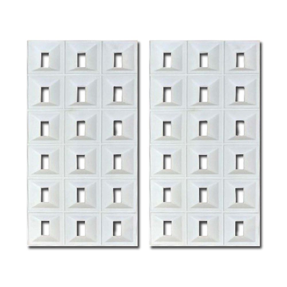 Kit 2 Unidades Divisória Pedra Leve Cobogó Decorativo 120cm X 60cm 25mm Espessura Branco