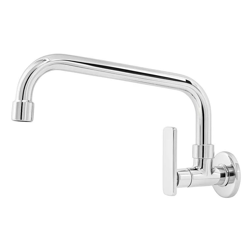 5X Torneira Br Shopper Cozinha Reta Baixa Metal Inox Parede