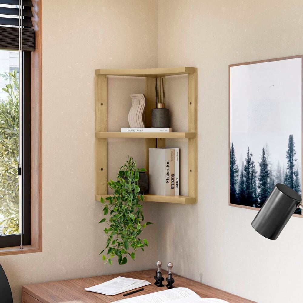 Prateleira de Canto Suspensa Prisma Cinamomo