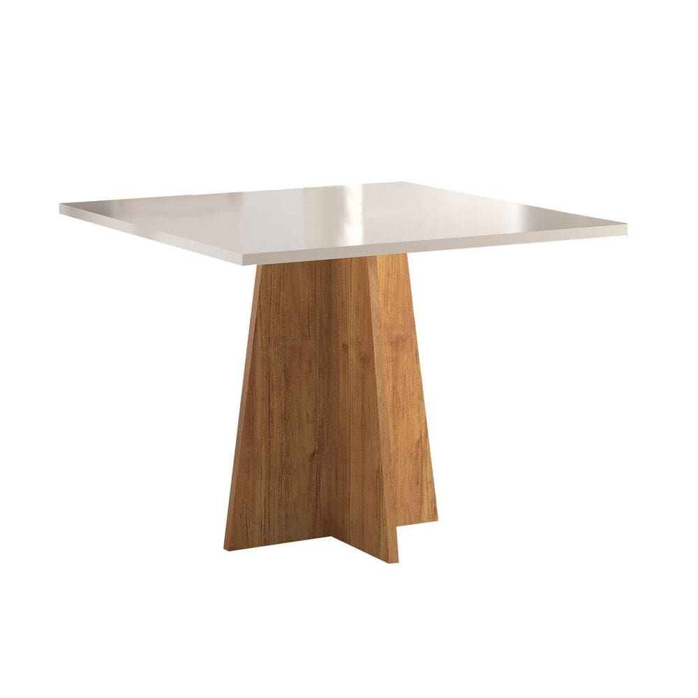 Mesa de Jantar 4 Lugares Quadrada Tampo de MDP sem Vidro Bariloche Mel/Blonde