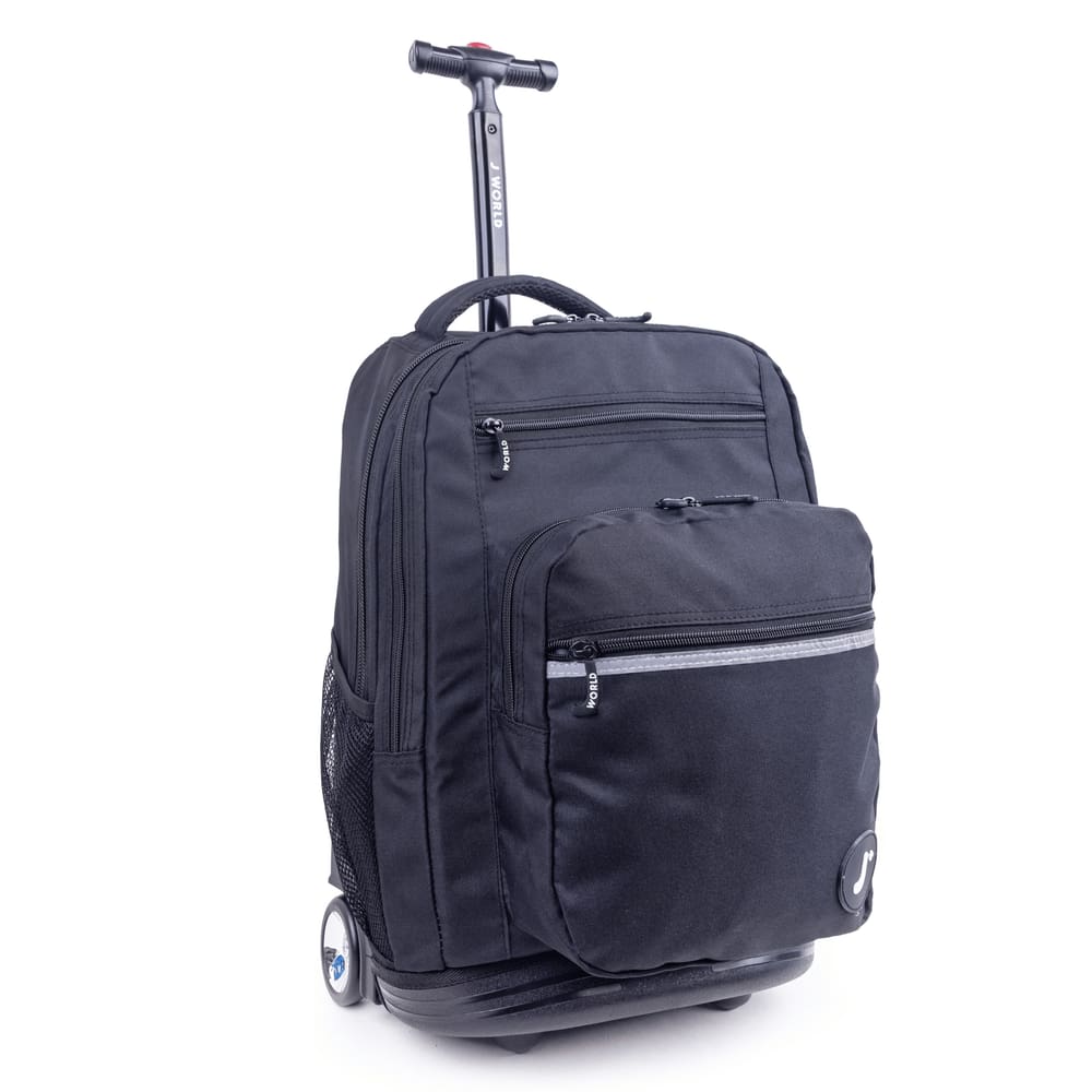 Mochila com rodinhas J World Sundance 20 com capa para laptop preta