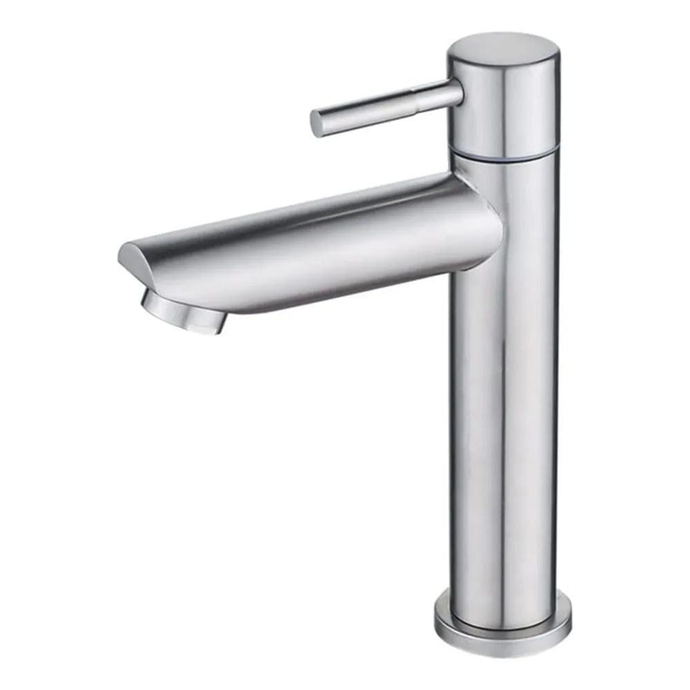 Torneira Para Banheiro Lavabo Água Fria Aço Inox Acabamento