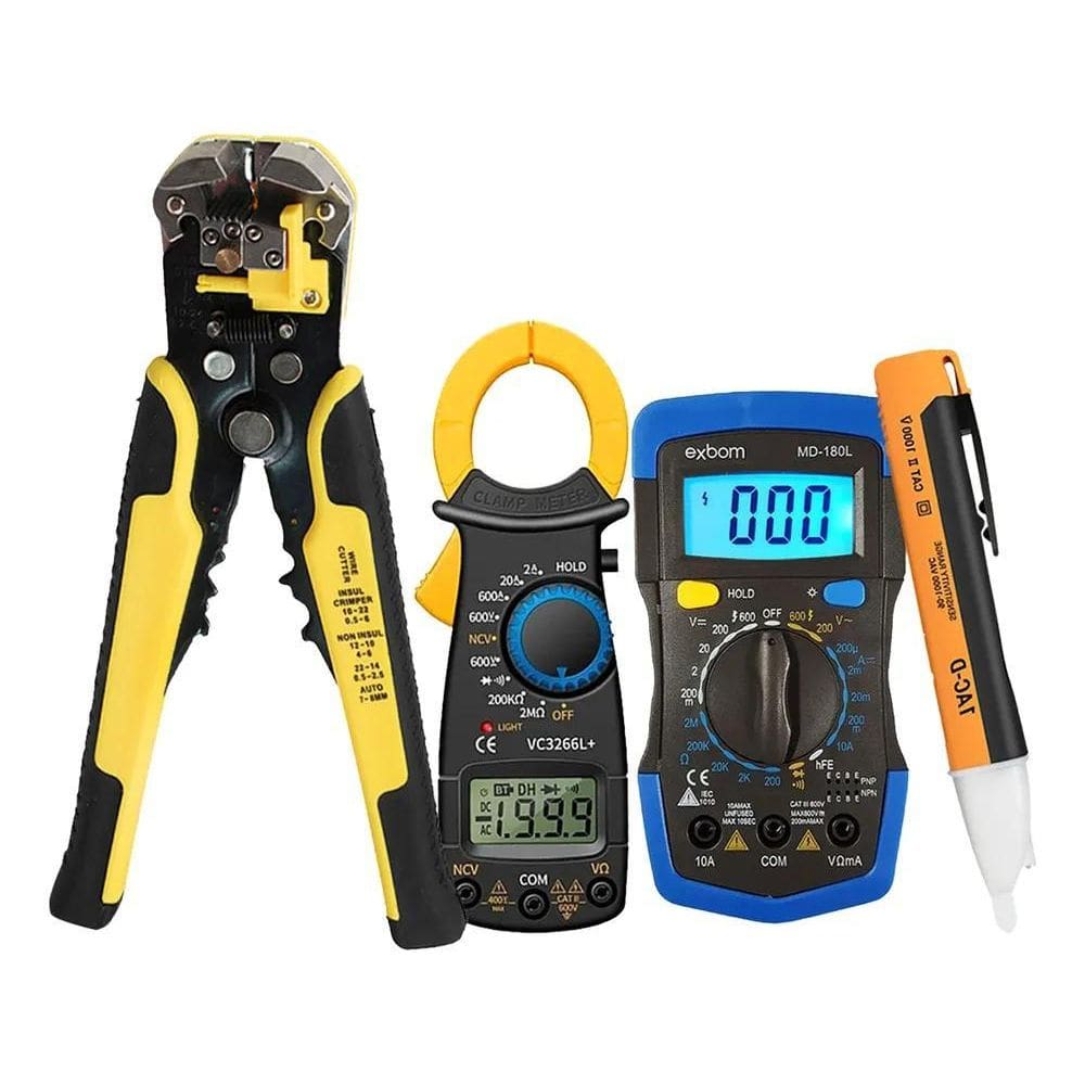 5X Multimetro Digital Amperimetro Desencapador + Caneta Tens