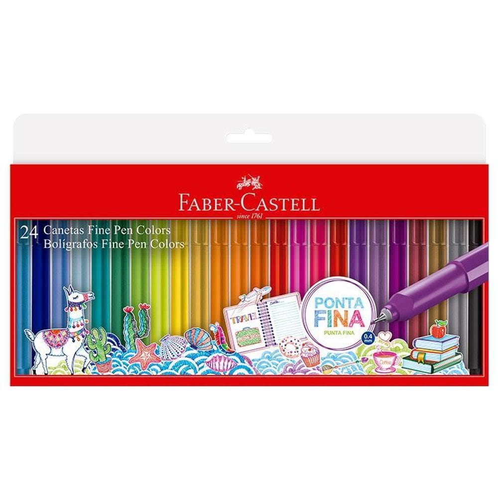 Caneta hid Fine pen Colors 24 Cores FPBES24ZF Faber Castell