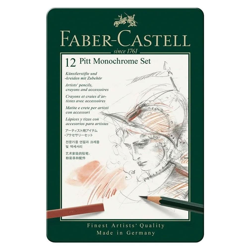 Lápis de cor 12 cores Pitt MonoCromático Faber-Castell