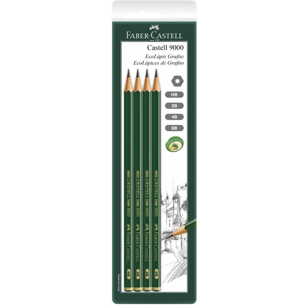 Lápis preto C9000MIX c/ 4 unidades Faber-Castell