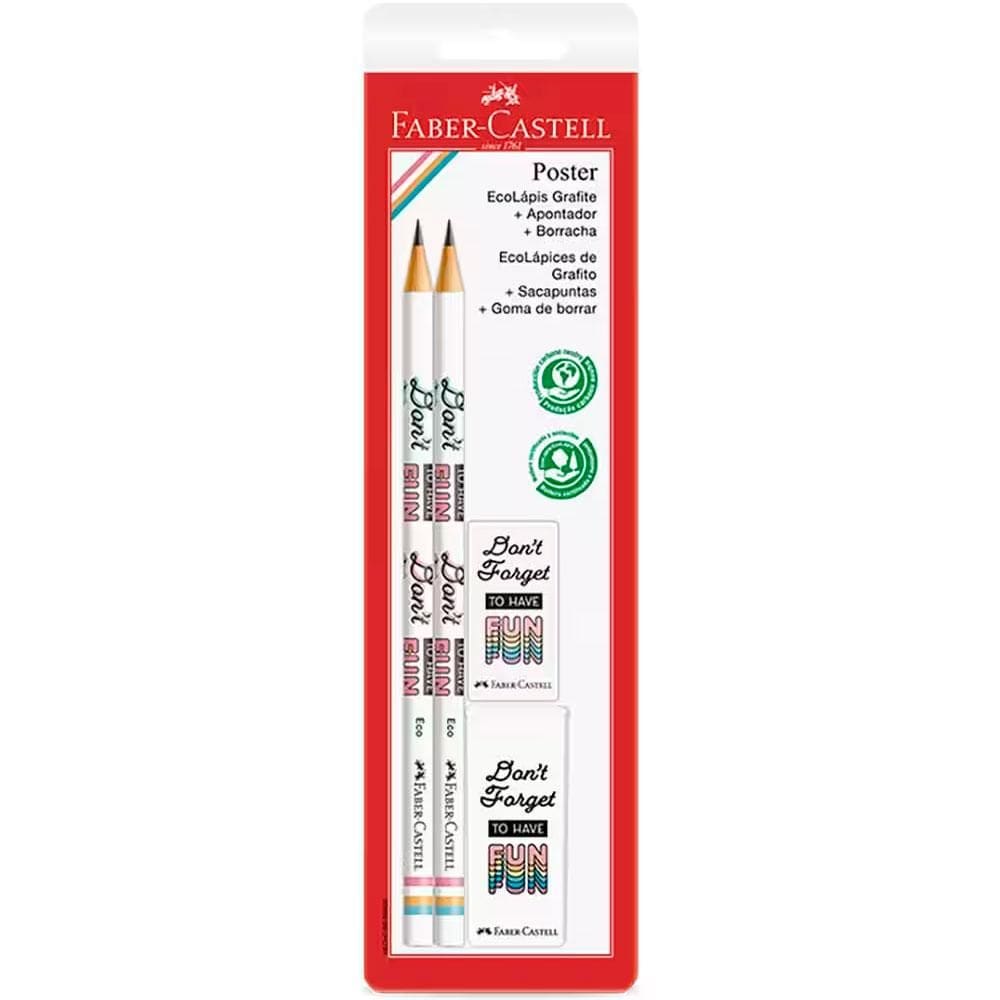 Lápis preto Coleção poster branco c/ 4 unid Faber-Castell