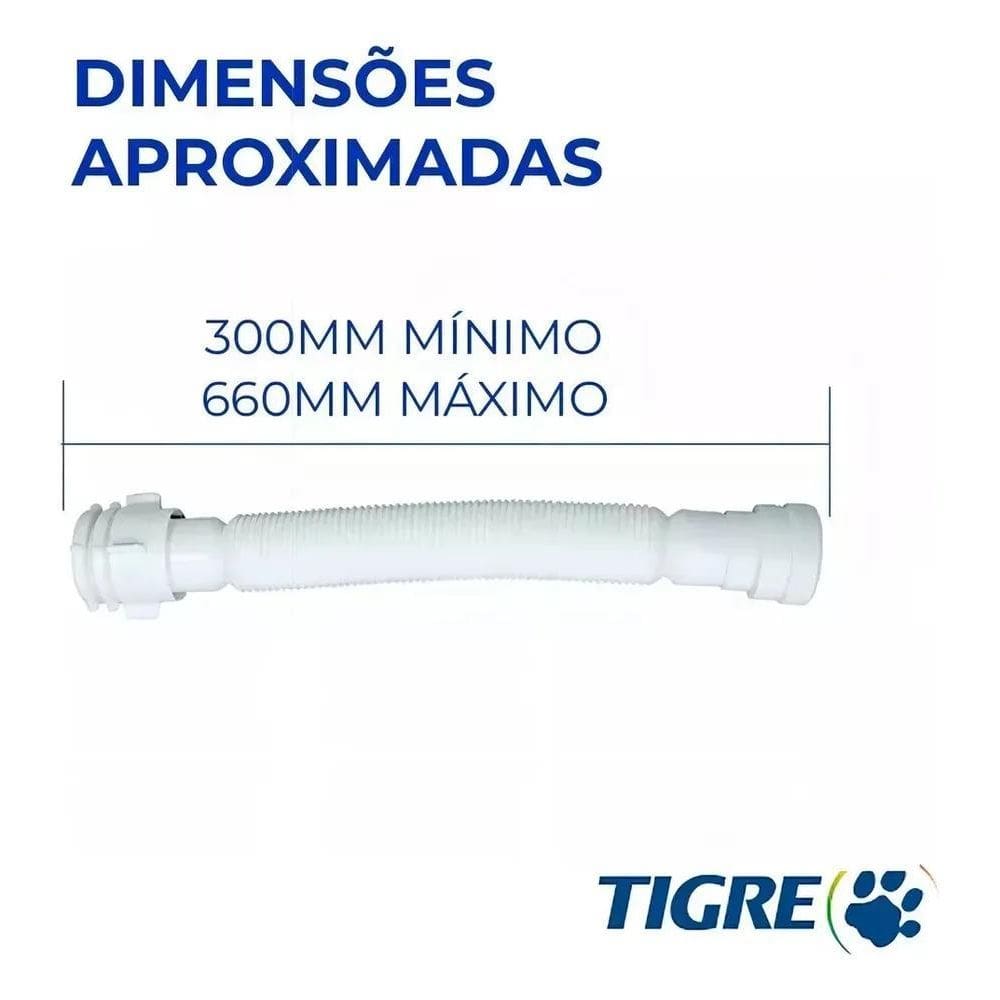 5X Sifão Universal Ajustável Tubo Flexível 66Cm Para Pias Ta