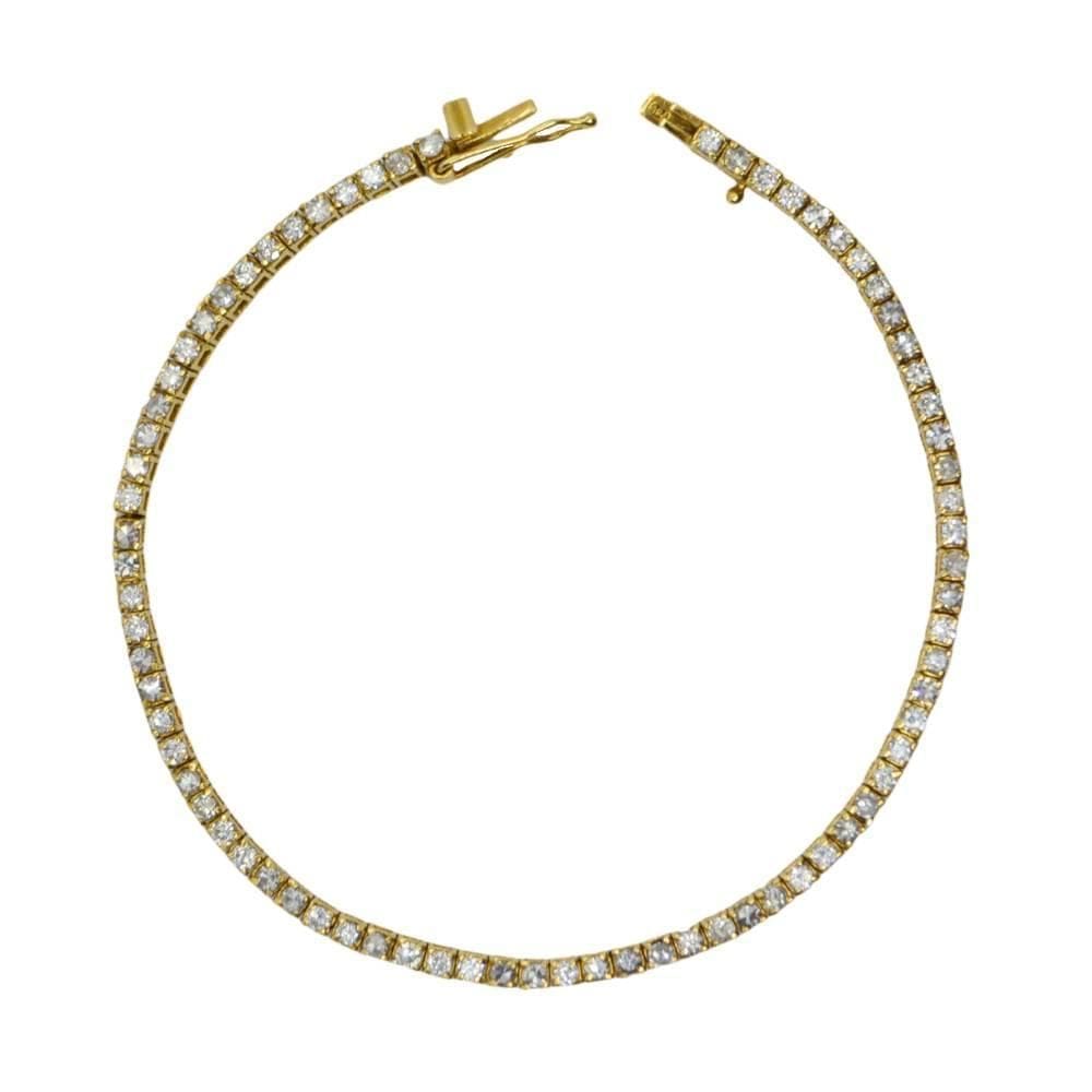 Pulseira Riviera 20 Cm Com 74 Diamantes 3Pts Em Ouro 18K