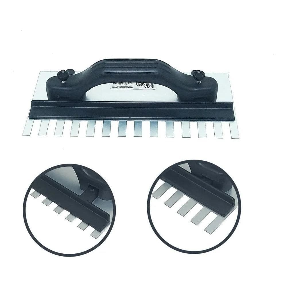 5X Desempenadeira Aço Dentada Com Regulagem 270Mm X 120Mm