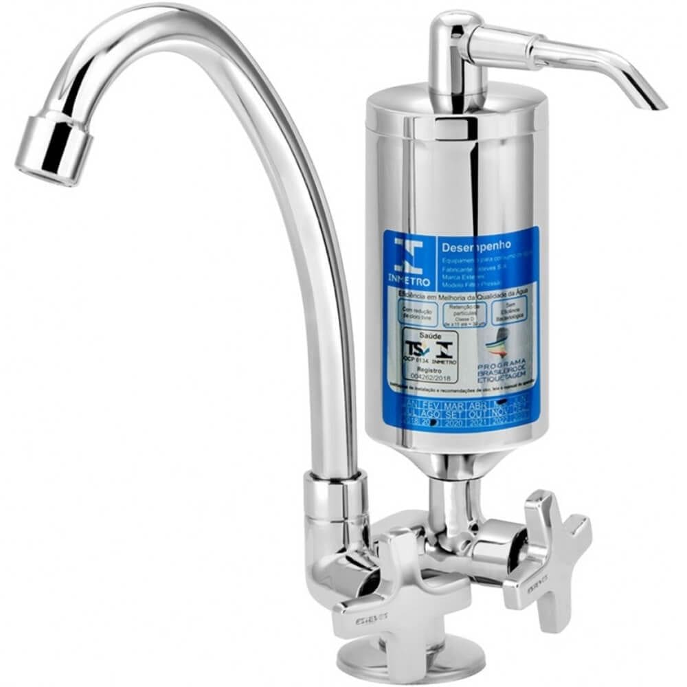 Torneira com Filtro para Cozinha ABS Alfa 1/4 de  Volta C34 Cromada de Mesa  - VTF330CWB - ESTEVES