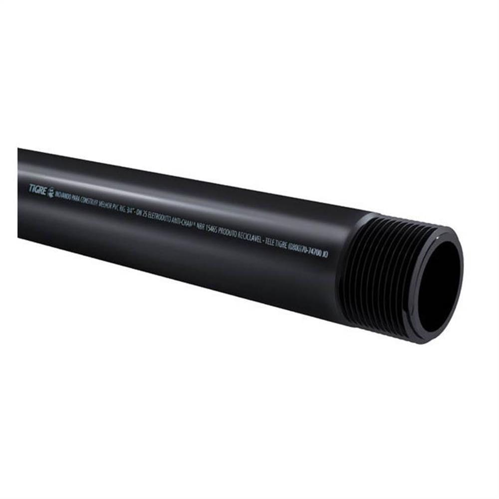 Eletroduto Roscável PVC 1”” Com 3 Metros Preto - 14021906 - TIGRE