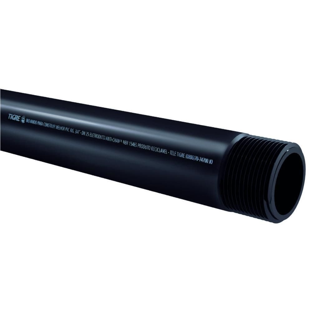 Eletroduto Roscável PVC 3/4”” Com 3 Metros Preto - 14021884 - TIGRE