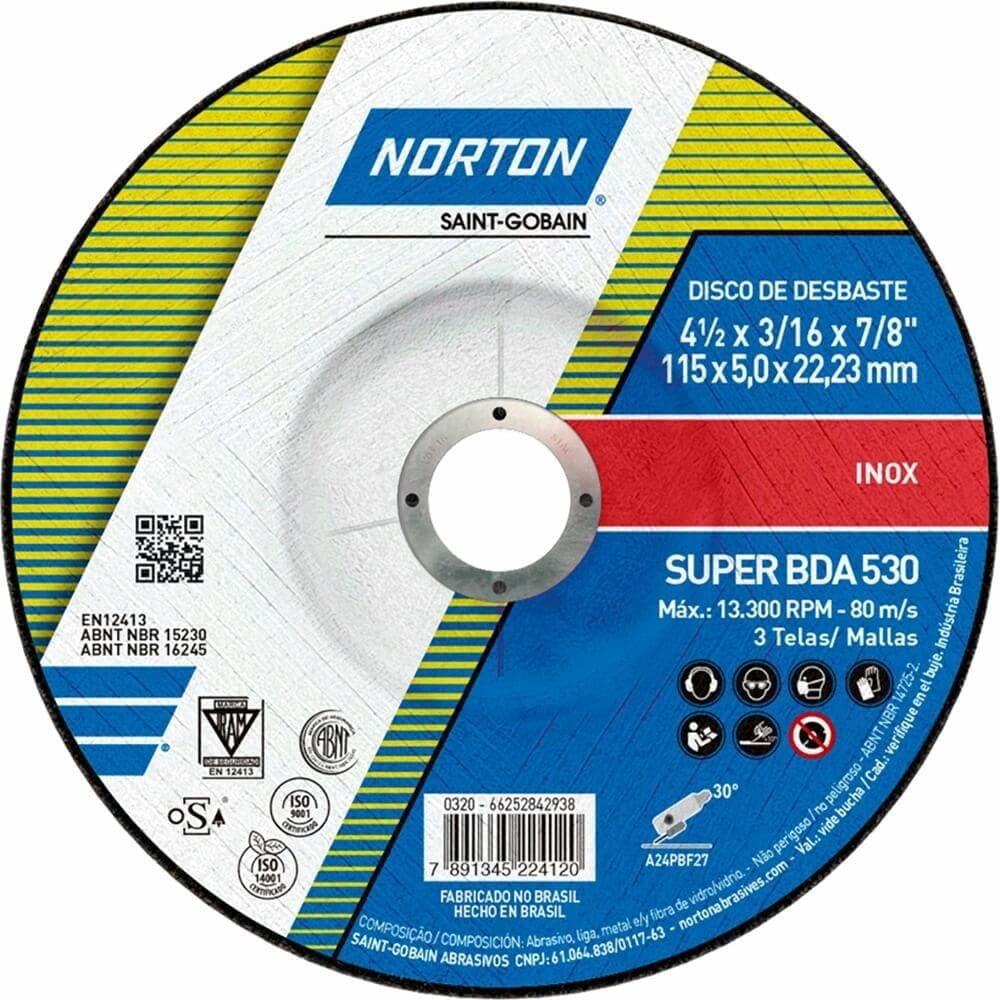 Disco de Desbaste BDA 530 115x5,0x22,23mm - 66252842938 - NORTON