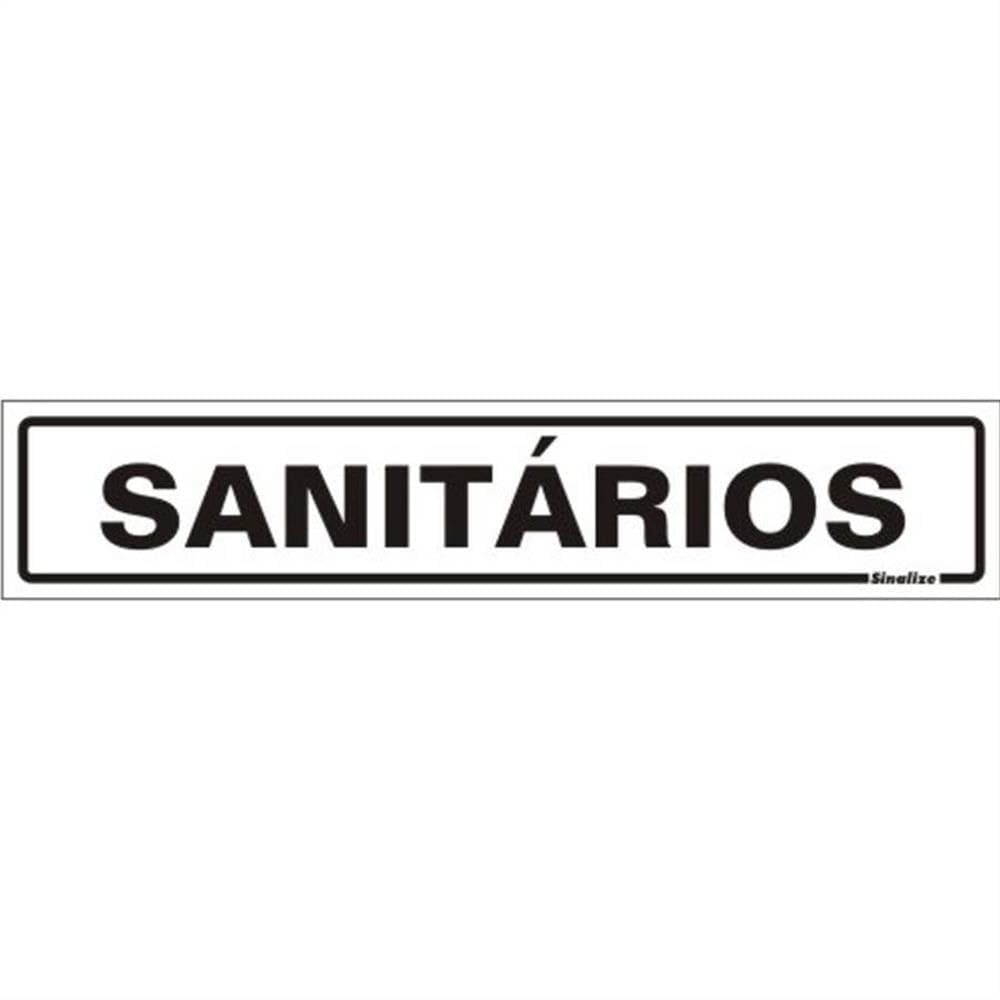 Placa de Poliestireno Auto-Adesiva 5x25cm Sanitários - 200 BJ - SINALIZE