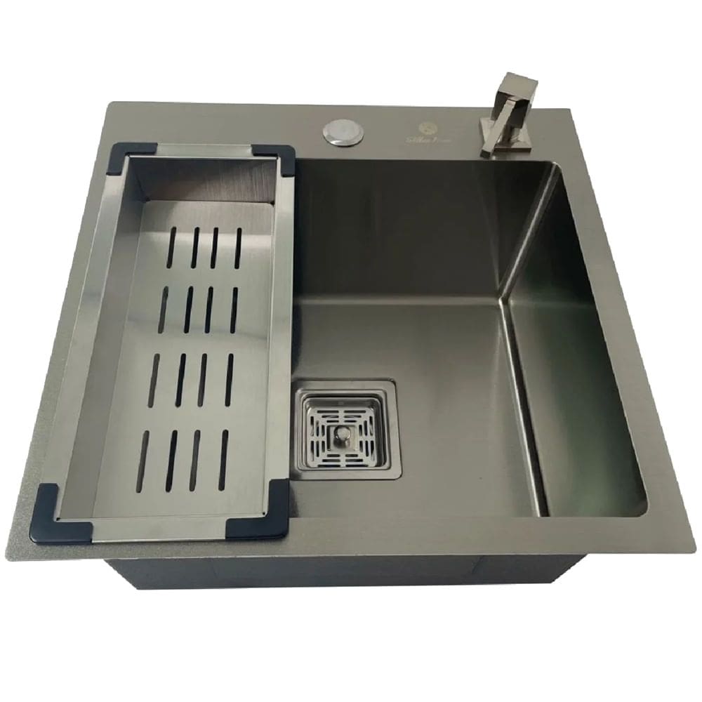 Cuba Gourmet Quadrada de Aço Inox Escovado Acetinado 44X44cm com Acessórios - CUB-004 - STILLUS HOME