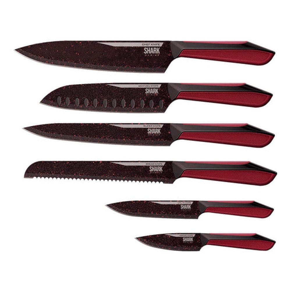 Conjunto De Facas Special Cut Red Ichef Polishop Shark Serie Cor Vermelho