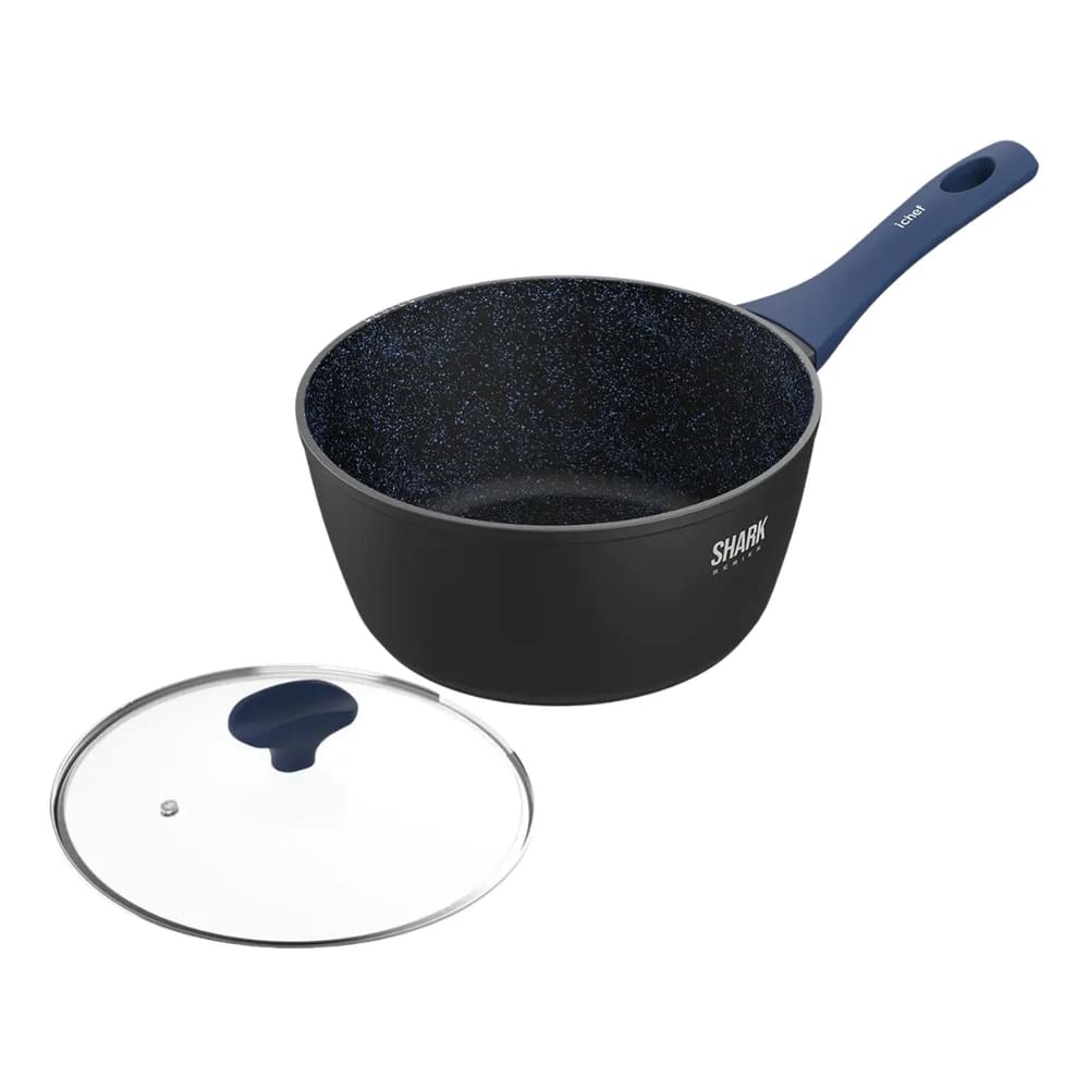 Panela Polishop Ichef Home Sauce Shark Azul 20cm com Tampa