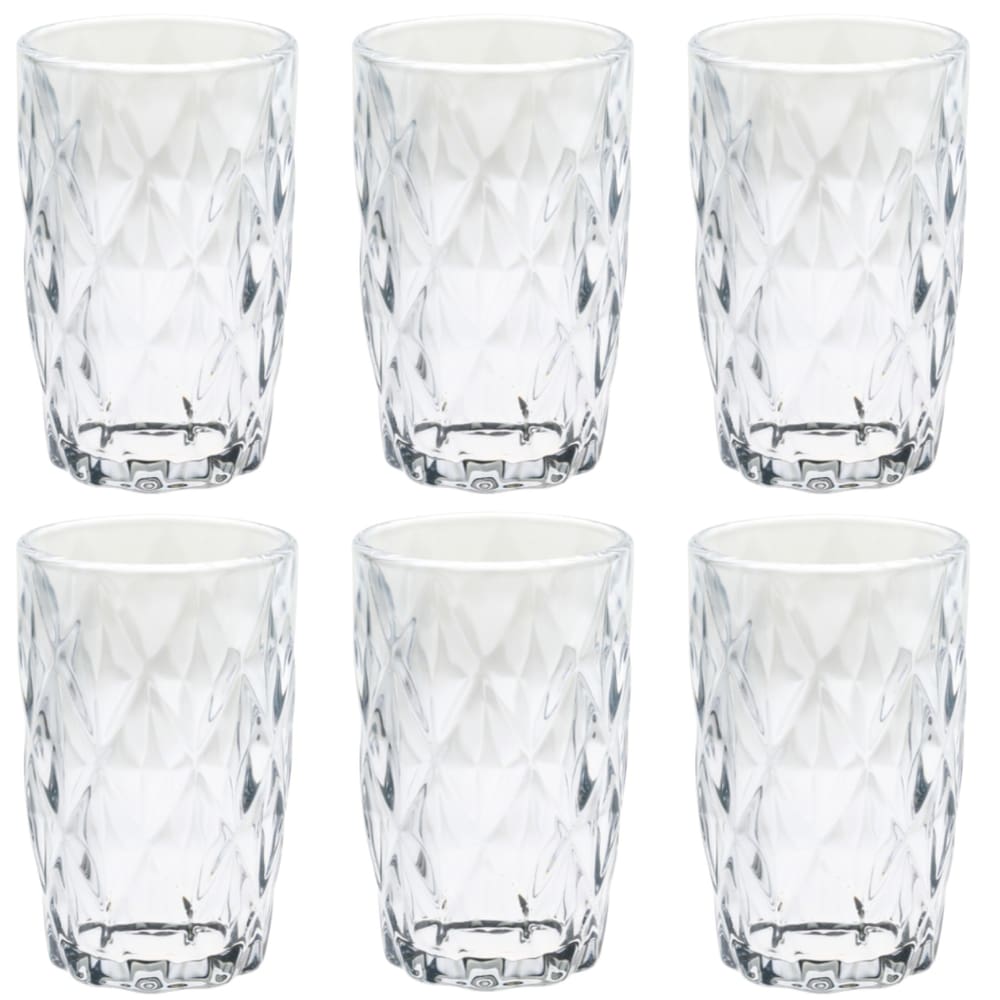 Jogo De 6 Copos Altos 370ml Diamond Praticasa