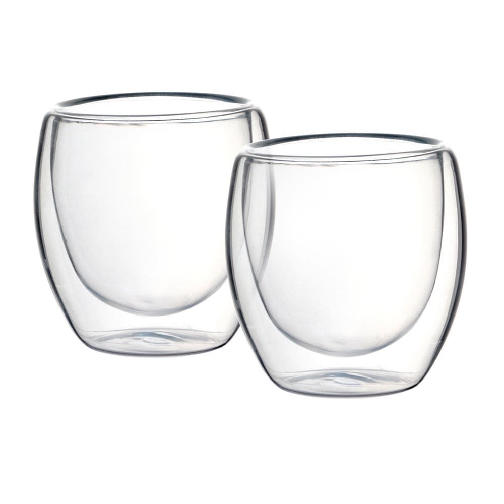 Jogo 2 Copos Café Parede Dupla De Vidro Boro 80ml Class Home