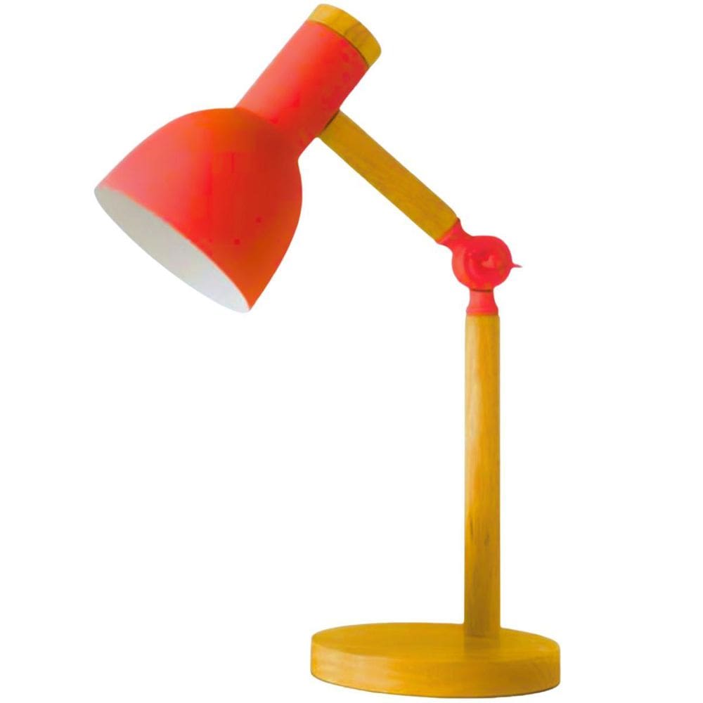 Luminária Mesa Abajur 45Cm Articulada Retrô Madeira Gimpo