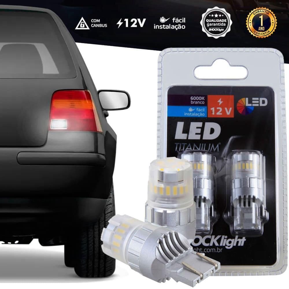 Lâmpada Led Titanium T20 W21W 23 Smd 12V 2 Polos Super Bran