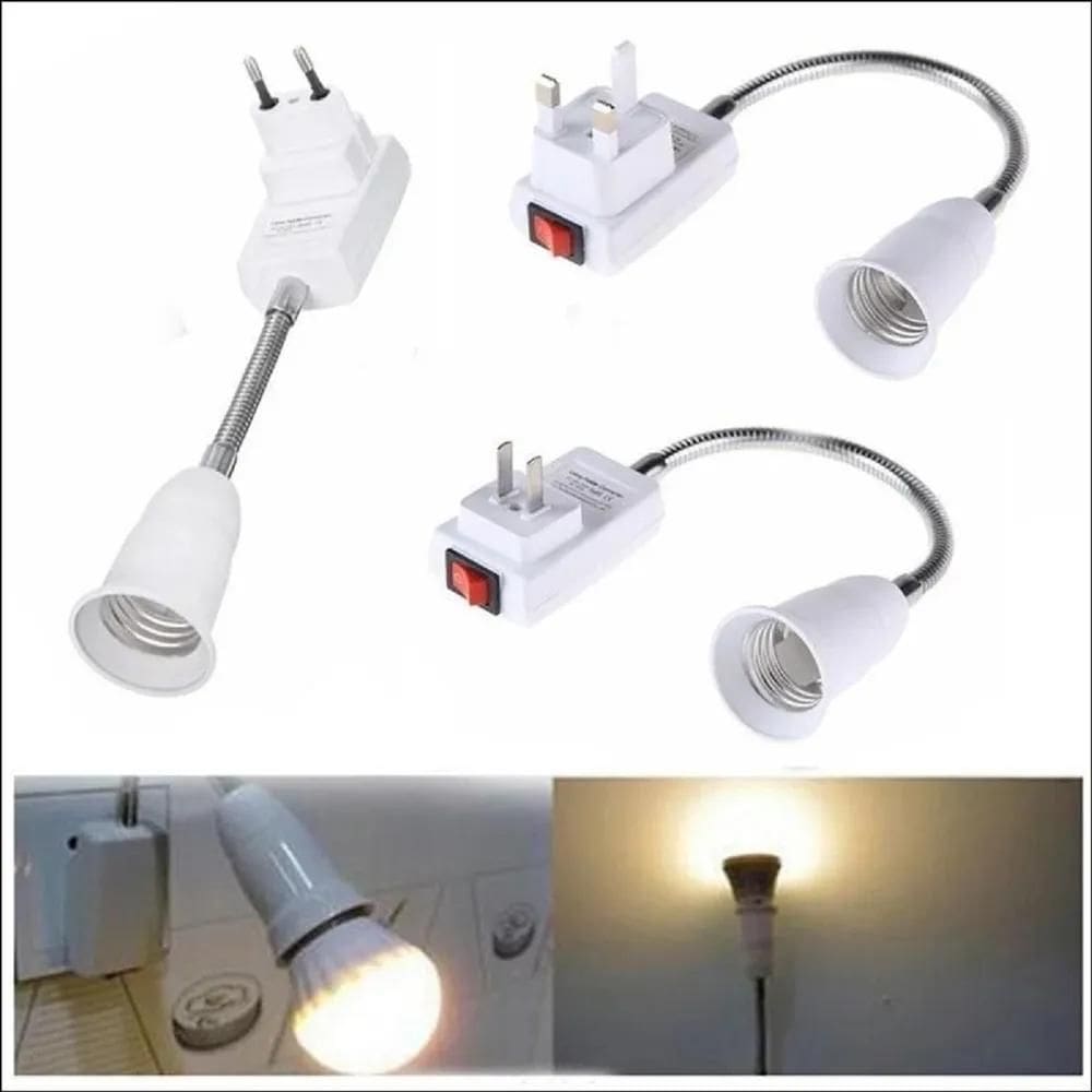5X Soquete Flexível Adaptador Lâmpada E27 Tomada 20 Cm Bfh23