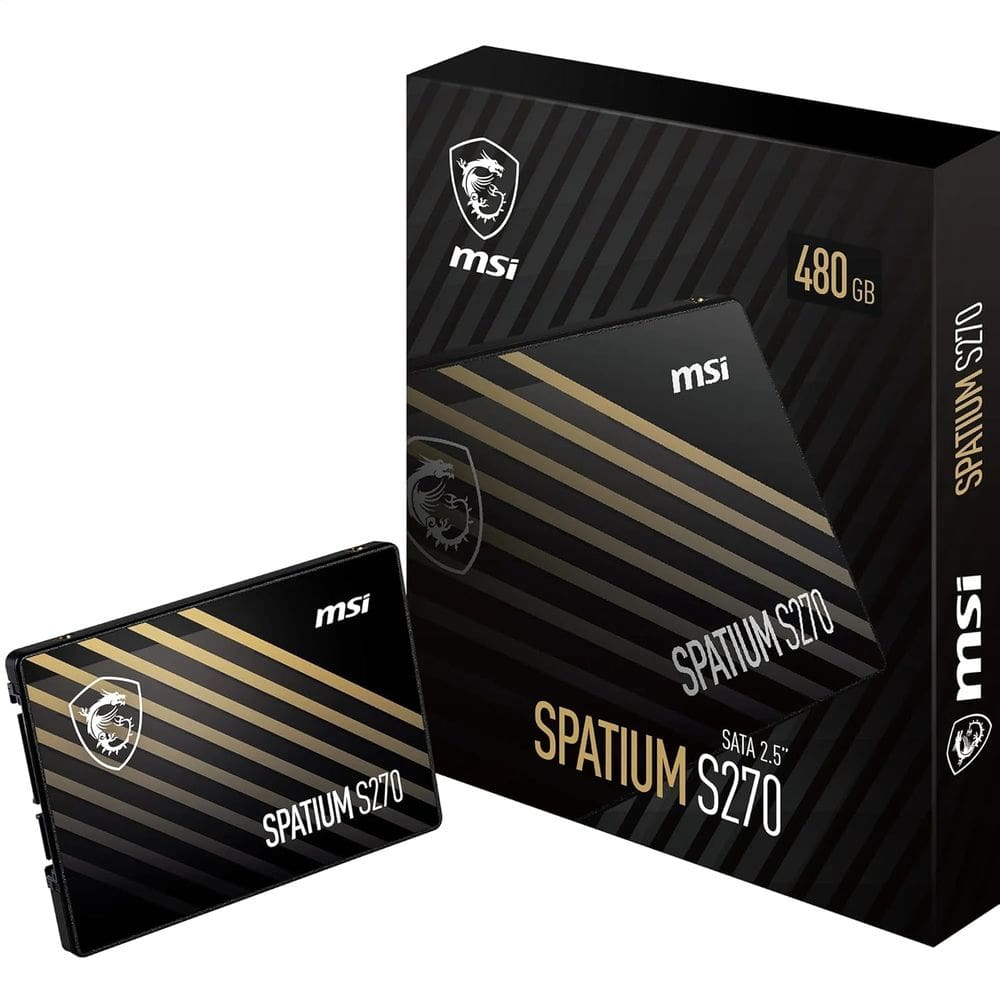 SSD MSI Spatium 480GB S270 SATA3 Leitura 500MB/S Gravação 450MB/S