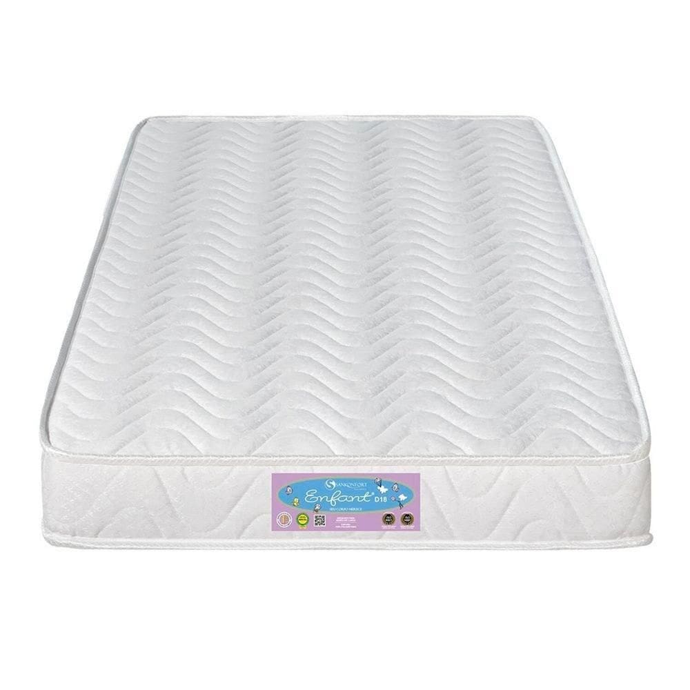Colchão Infantil para Berço de Espuma D18 70x10cm Enfant Branco