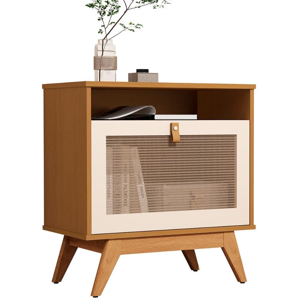 Mesa de Cabeceira Camu-Camu New 1 Porta e Pés Madeira Maciça