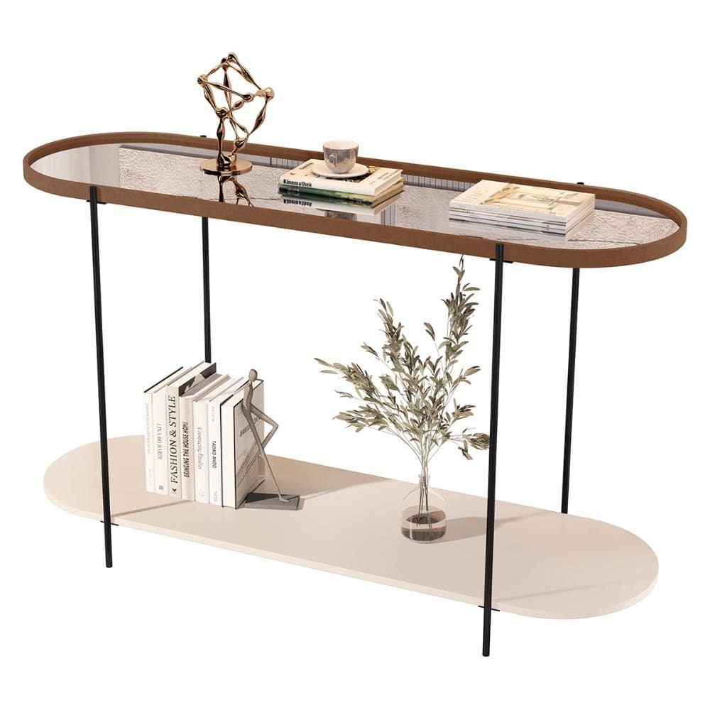 Aparador Buffet Bancada Alamanda Sala c/ Espelho e Pés Metal