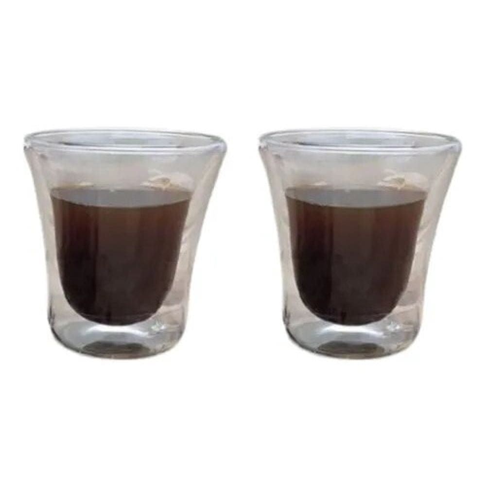 Jogo De 2 Copos Para Café Parede Dupla De Vidro 90ml Dynasty