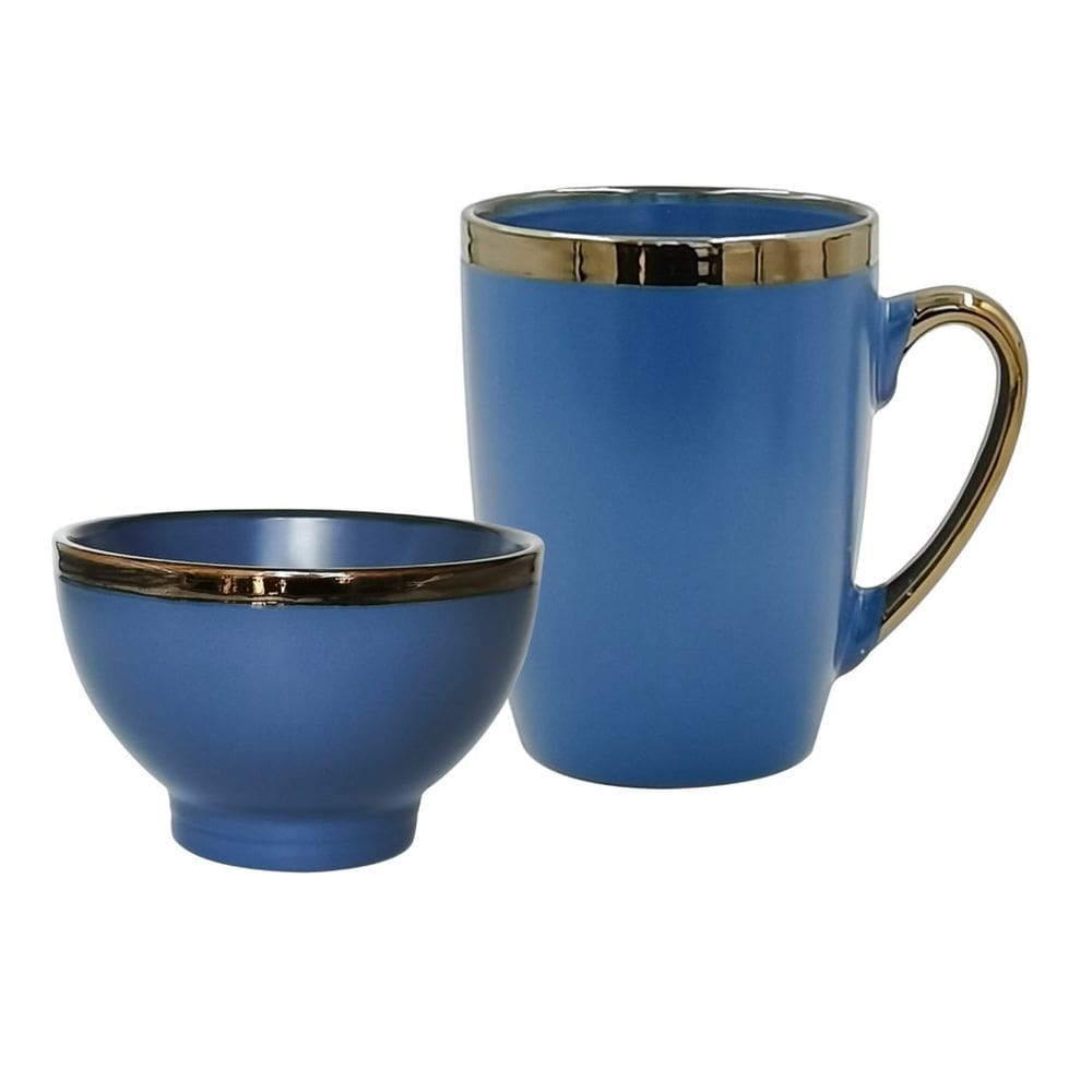 Jogo 2 Peças Para Café Da Manhã Vernissage Azul L´hermitage