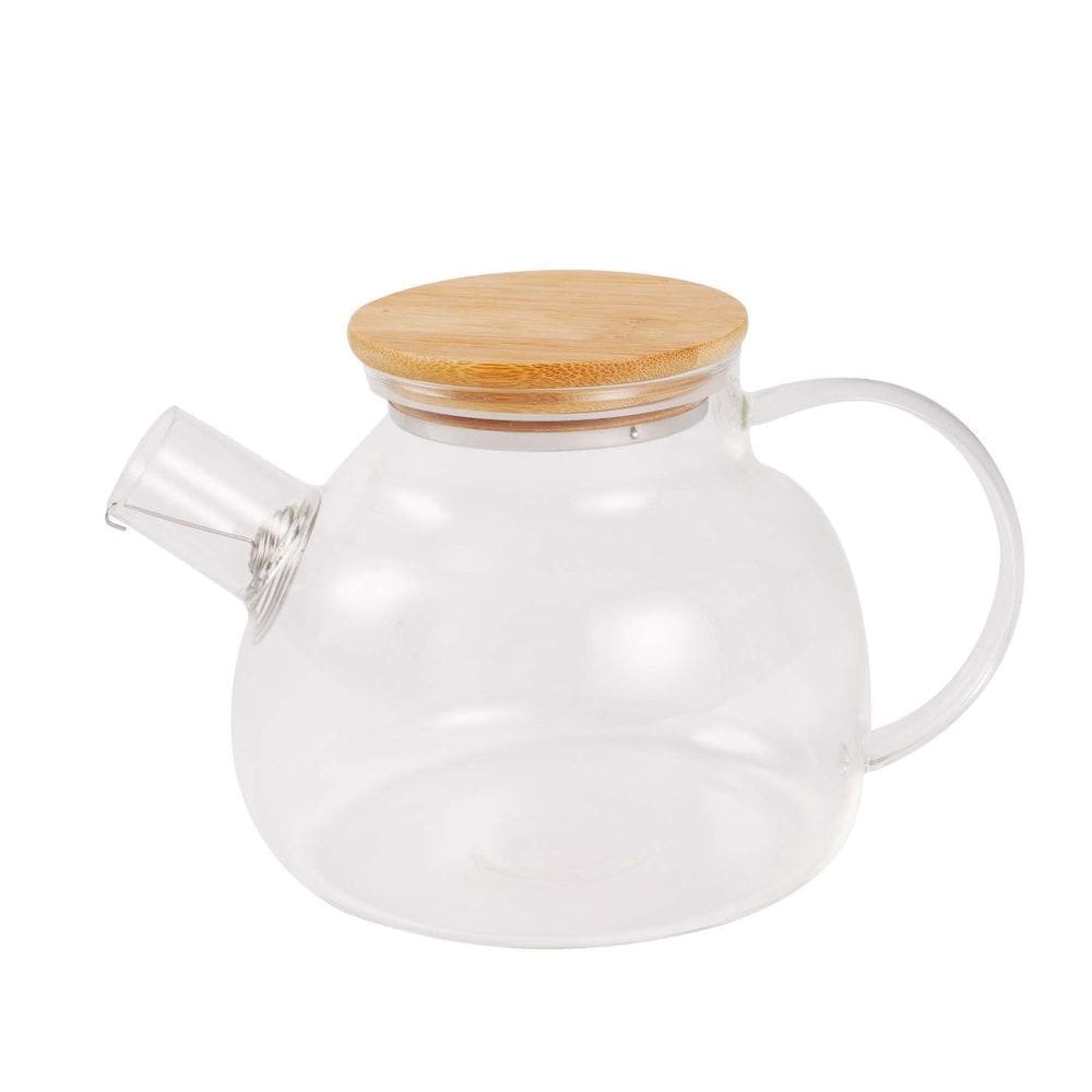 Chaleira De Vidro Boro 900ml Tampa De Bambu Mattiné Fracalanza