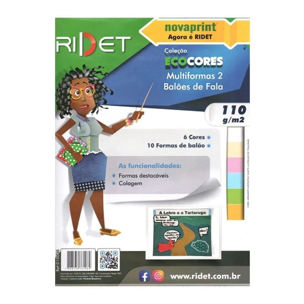 Bloco Eco Cores Multiformas Balões 6 Cores 24 fls - Ridet