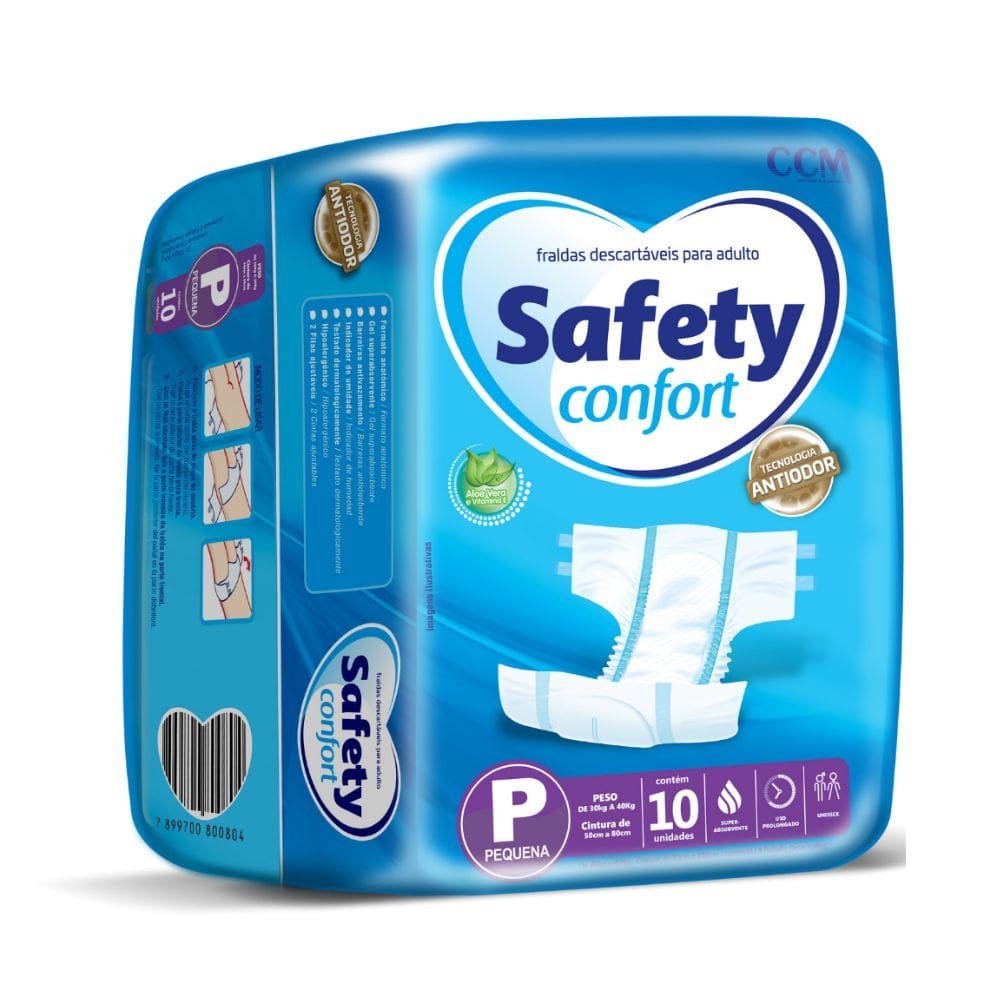 Fralda Safety Confort Tämanho P com 10 Unidade
