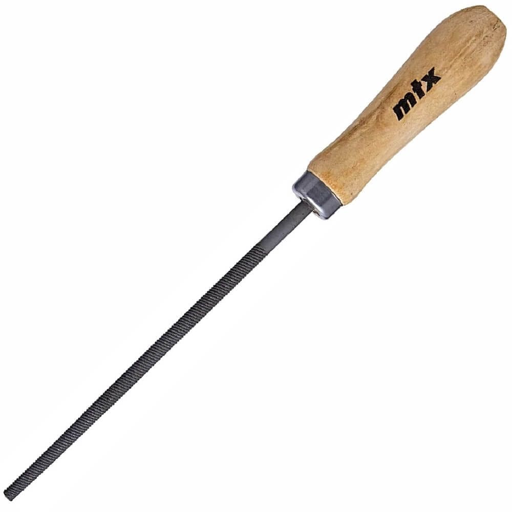Lima Redonda Bastarda 6” - 150mm com Cabo de Madeira - 1613455 - MTX